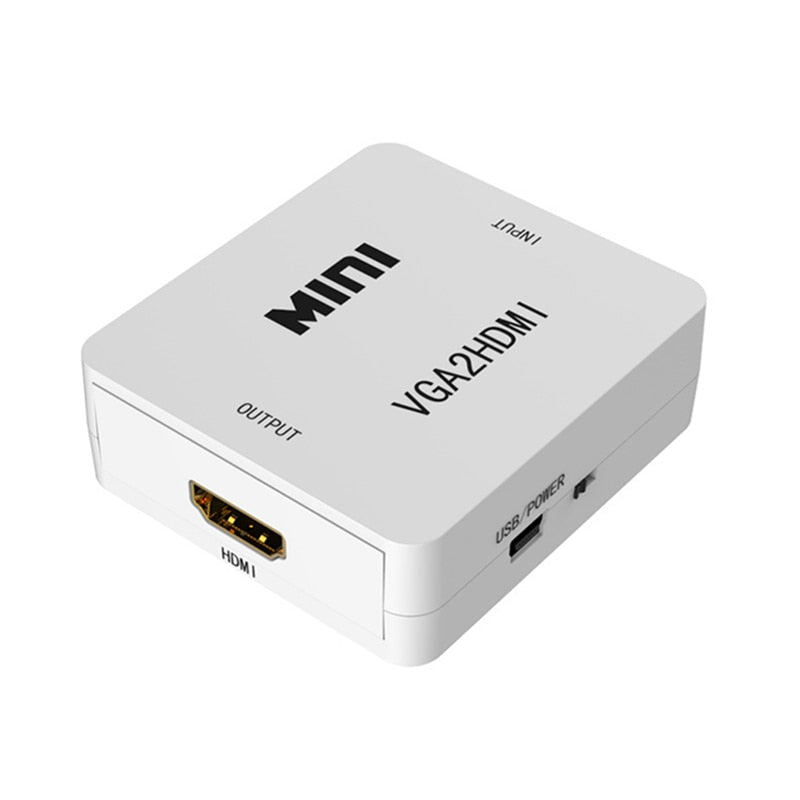 VGA to HDMI Adapter Mini Converter with Audio VGA HDMI 1080p for Projector PC HDTV Monitor TV-box