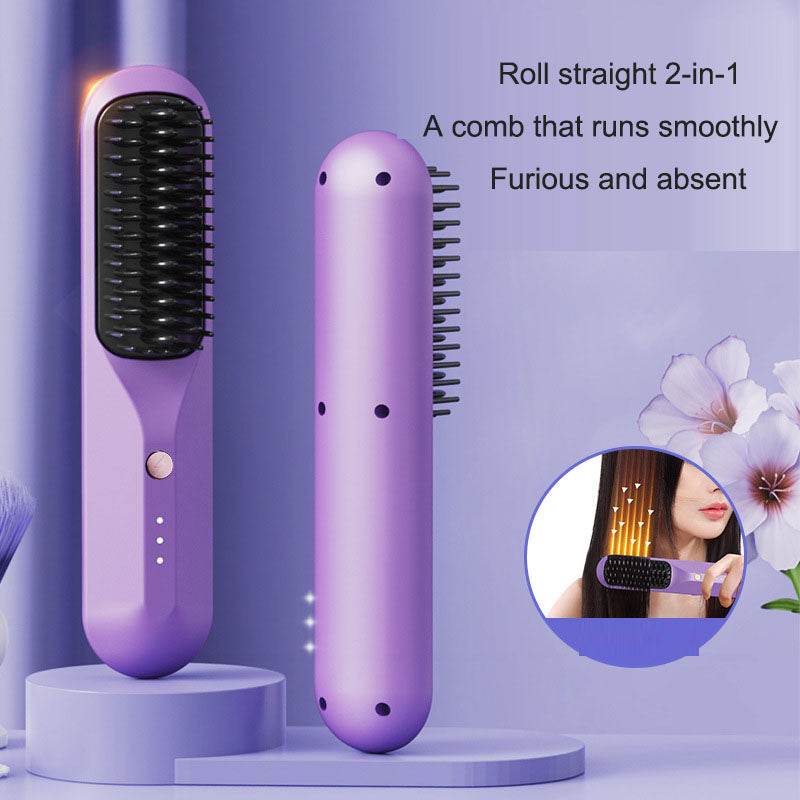 Household and business travel wireless portable electric heating small shape straightening comb - MarvelouStoree