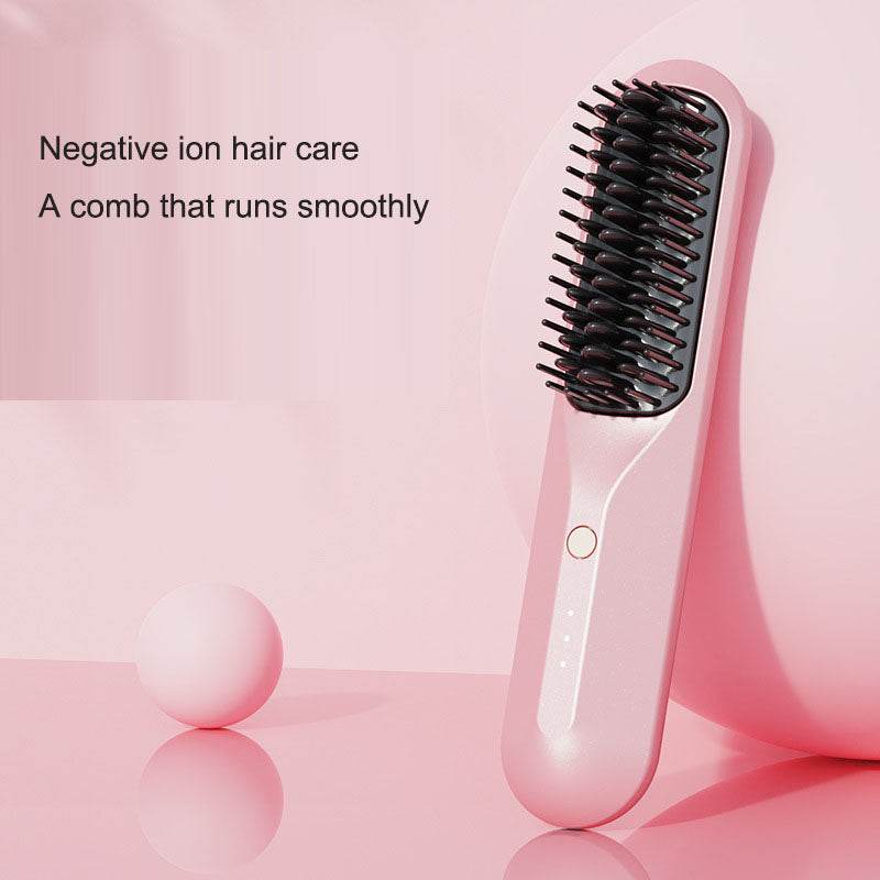 Household and business travel wireless portable electric heating small shape straightening comb - MarvelouStoree