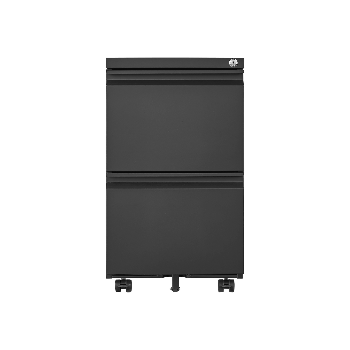 Metal 2 drawer mobile file cabinet with lock, 25.6-inch high legal/letter size file storage cabinet black - MarvelouStoree