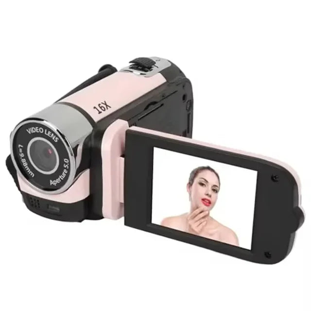 Marveloustoree 2.4 Inch HD Camera D90 1080P 16MP Digital Camera 2.4 Inch Rotatable Screen Camcorder- 16X Zoom HD Video Recorder With Fill Light