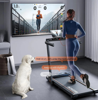 2 in 1 Foldable Treadmill for Home, Treadmill with 12 HIIT Modes, Workout APPs and Touch Screen, 2.5HP Walking