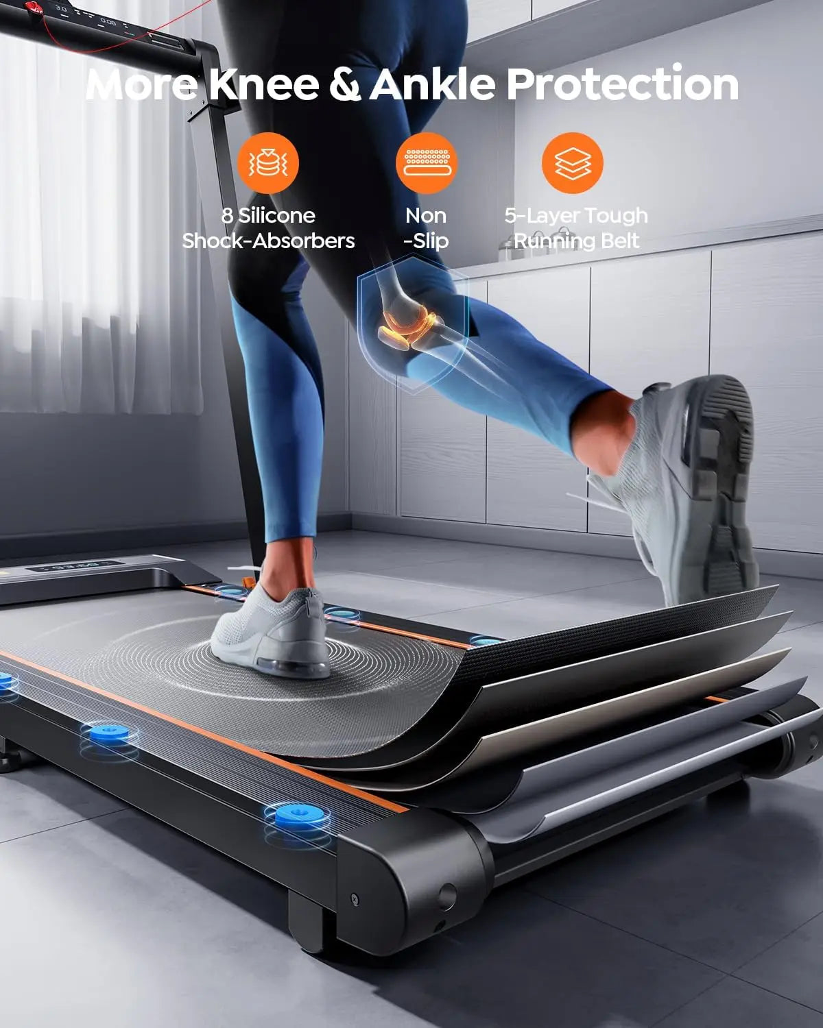 2 in 1 Foldable Treadmill for Home, Treadmill with 12 HIIT Modes, Workout APPs and Touch Screen, 2.5HP Walking