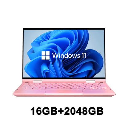 2 in 1 Laptop 14.1 Inch Touch Screen 360° Flip Notebook Intel Celeron N95 Windows11 Pro 16GB DDR 1TB SSD Aluminum Alloy Body