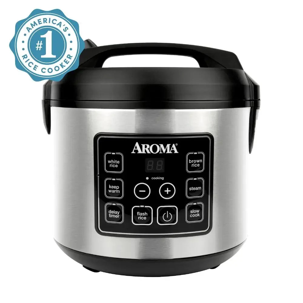 20-Cup Programmable Rice Cooker Steamer Digital Controls Nonstick Interior ARC-5100SB