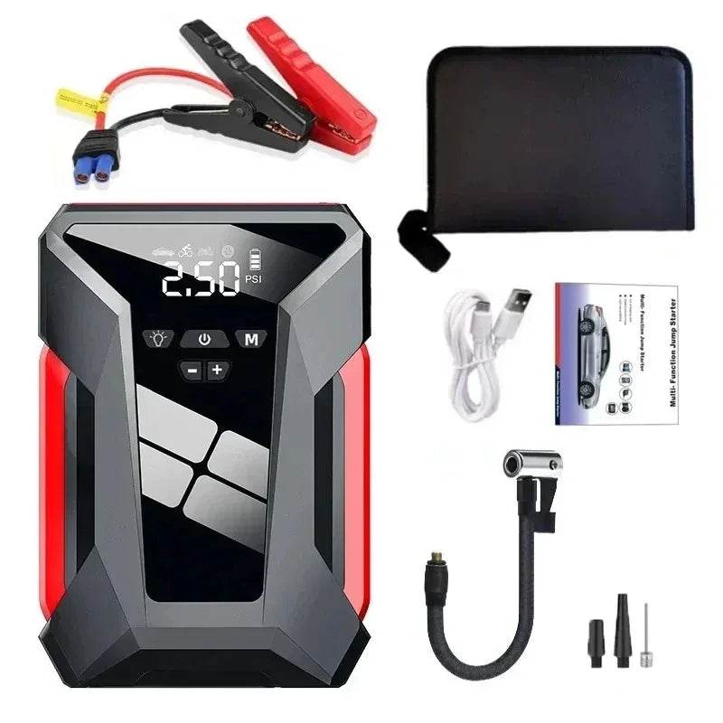 2000A Car Jump Starter Air Pump Multi-Function4In1 Air Compressor Power Bank Car Battery Starter Starting Auto Tyre Inflator - MarvelouStoree