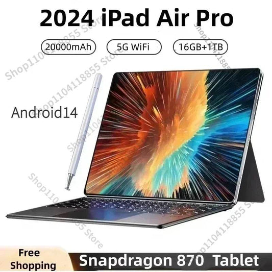 2024 Global Version Original IPad Air Pro Tablet 11inch HD 4K Android 14 16GB+1TB 20000mAh 5G Dual SIM Bluetooth WiFi GPS Tablet - MarvelouStoree