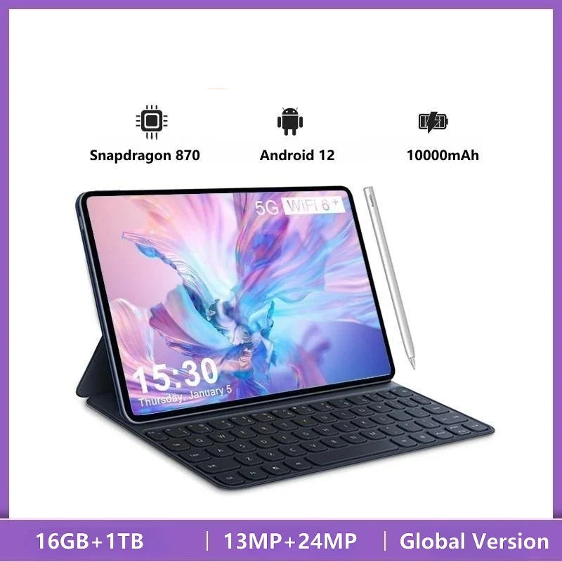 2024 NEW Mi Pad 6 Pro Android Tablet PC Android 12 11 Inch 16GB 1T 5G Dual SIM Phone Call GPS Bluetooth WiFi Google Tablette PC