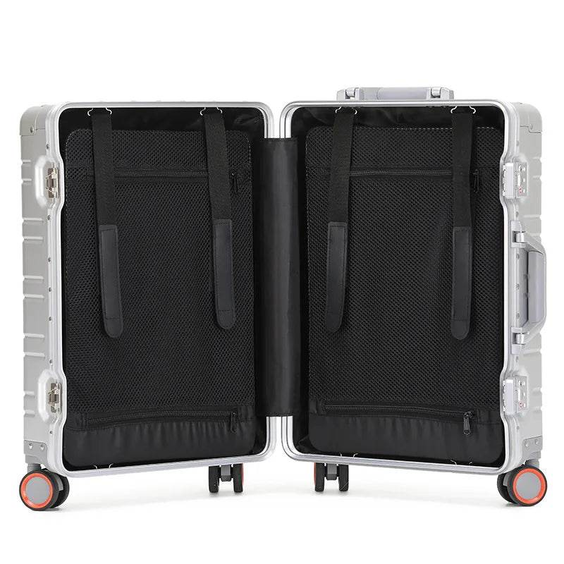 2024 New Large Capacity Durable Luggage Sets Aluminum Suitcase Women Girl Carry-On Boarding Travel 20/24/29 - MarvelouStoree