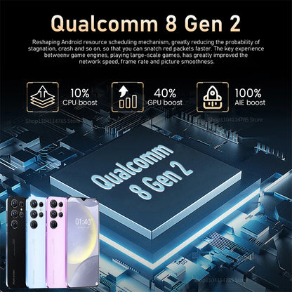 2024 Original Global Version S24 Ultra Mobile Phones 7.3inch HD smartphone 5G 16+1T 6800mAh Cellphones 50+108MP Camera Dual Sim