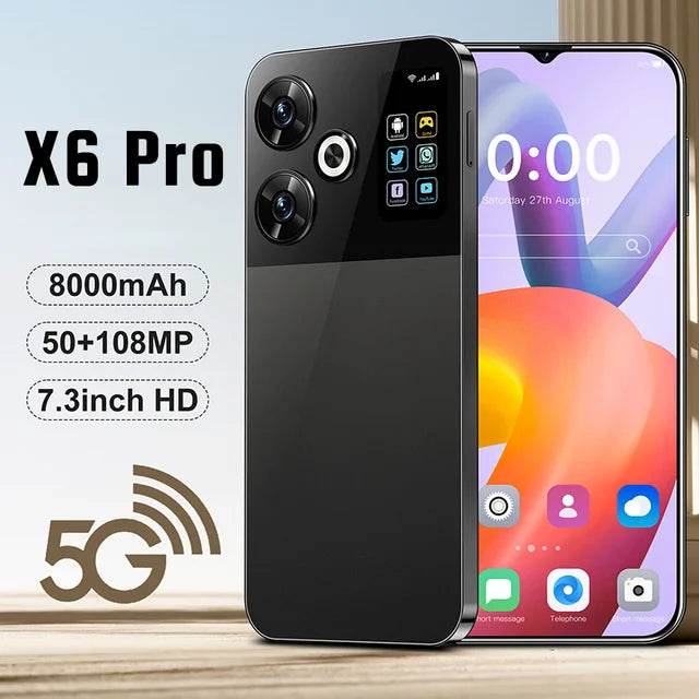 2024 Original X6 Pro Smartphone Global Version 22G+2TB 4G/5G Dual Sim Cellphone Android Unlocked Mobile Phone Celular NFC - MarvelouStoree