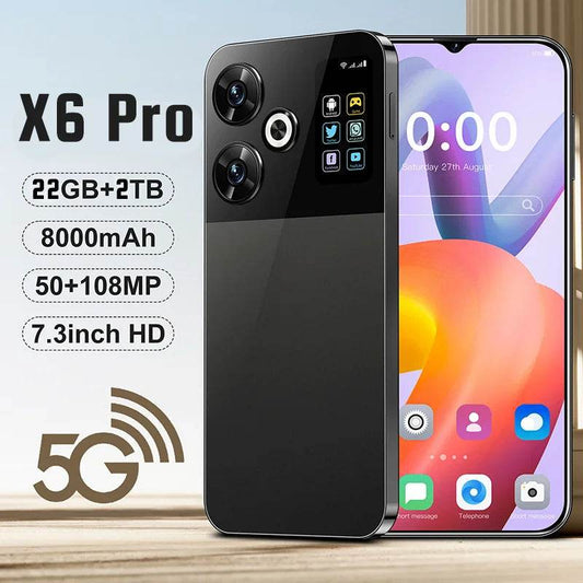 2024 Original X6 Pro Smartphone Global Version 22G+2TB 4G/5G Dual Sim Cellphone Android Unlocked Mobile Phone Celular NFC - MarvelouStoree