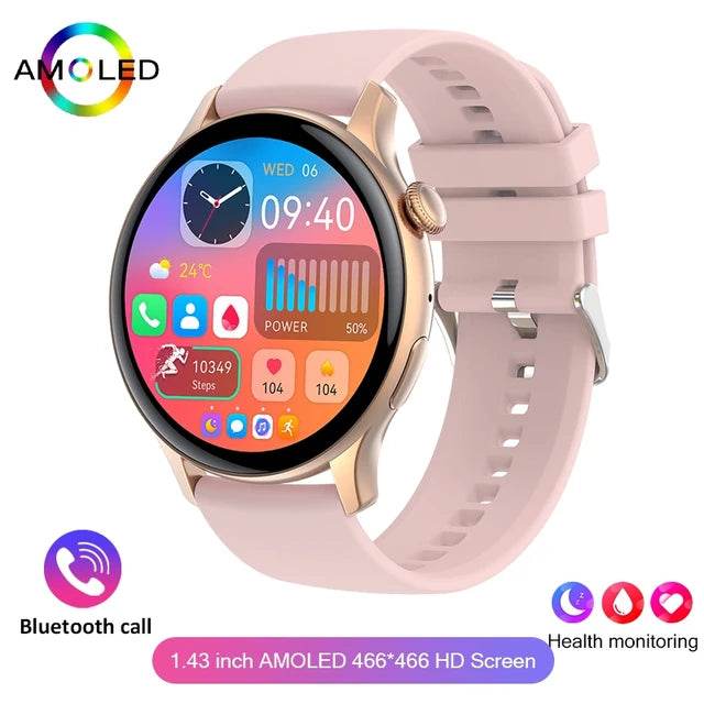 2024 True AMOLED Smart Watch Ladies Screen Always Show Time 466*466 HD Health Tracker Voice Calling Smartwatch Women For Xiaomi - MarvelouStoree