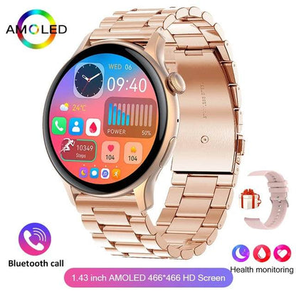 2024 True AMOLED Smart Watch Ladies Screen Always Show Time 466*466 HD Health Tracker Voice Calling Smartwatch Women For Xiaomi - MarvelouStoree