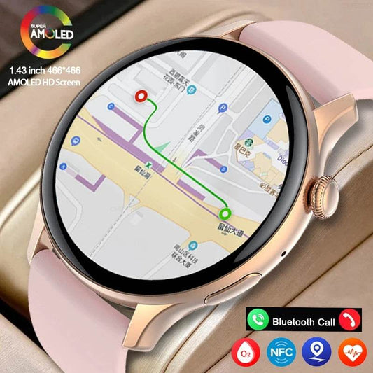 2024 True AMOLED Smart Watch Ladies Screen Always Show Time 466*466 HD Health Tracker Voice Calling Smartwatch Women For Xiaomi - MarvelouStoree