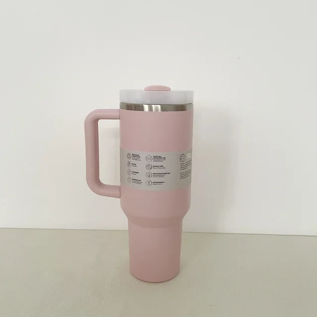 2024 alça tampa de palha acero inoxidable 30oz/40oz caneca de carro isolada a vacuo parede dupla térmica copo de viagem gelado