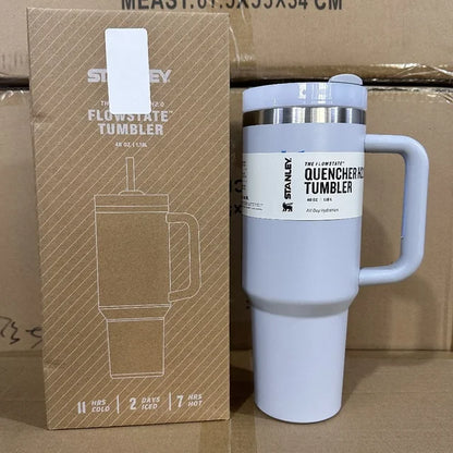 2024 alça tampa de palha acero inoxidable 30oz/40oz caneca de carro isolada a vacuo parede dupla térmica copo de viagem gelado