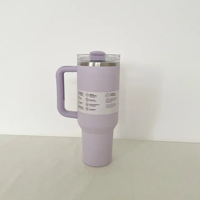 2024 alça tampa de palha acero inoxidable 30oz/40oz caneca de carro isolada a vacuo parede dupla térmica copo de viagem gelado