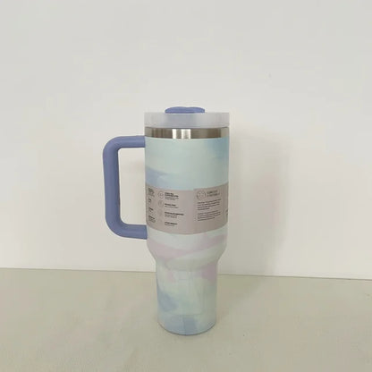 2024 alça tampa de palha acero inoxidable 30oz/40oz caneca de carro isolada a vacuo parede dupla térmica copo de viagem gelado