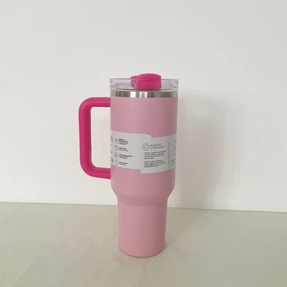 2024 alça tampa de palha acero inoxidable 30oz/40oz caneca de carro isolada a vacuo parede dupla térmica copo de viagem gelado