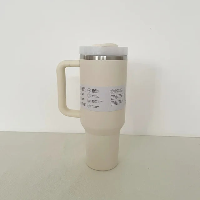 2024 alça tampa de palha acero inoxidable 30oz/40oz caneca de carro isolada a vacuo parede dupla térmica copo de viagem gelado