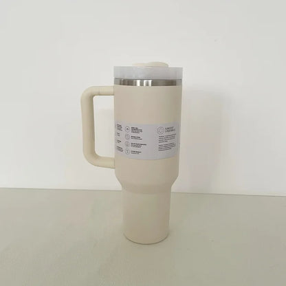 2024 alça tampa de palha acero inoxidable 30oz/40oz caneca de carro isolada a vacuo parede dupla térmica copo de viagem gelado