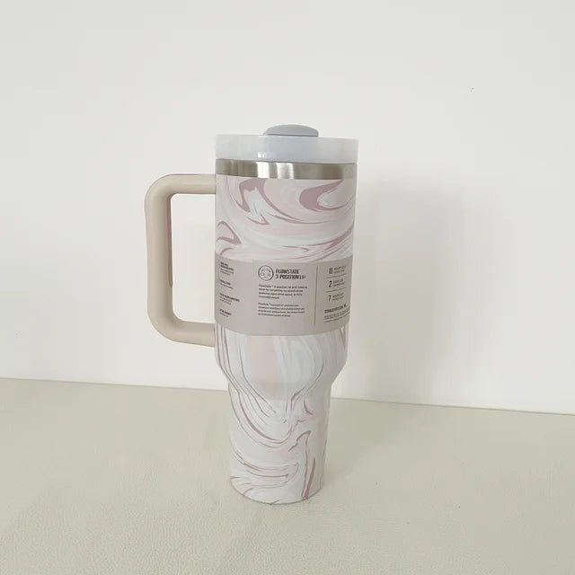 2024 alça tampa de palha acero inoxidable 30oz/40oz caneca de carro isolada a vacuo parede dupla térmica copo de viagem gelado