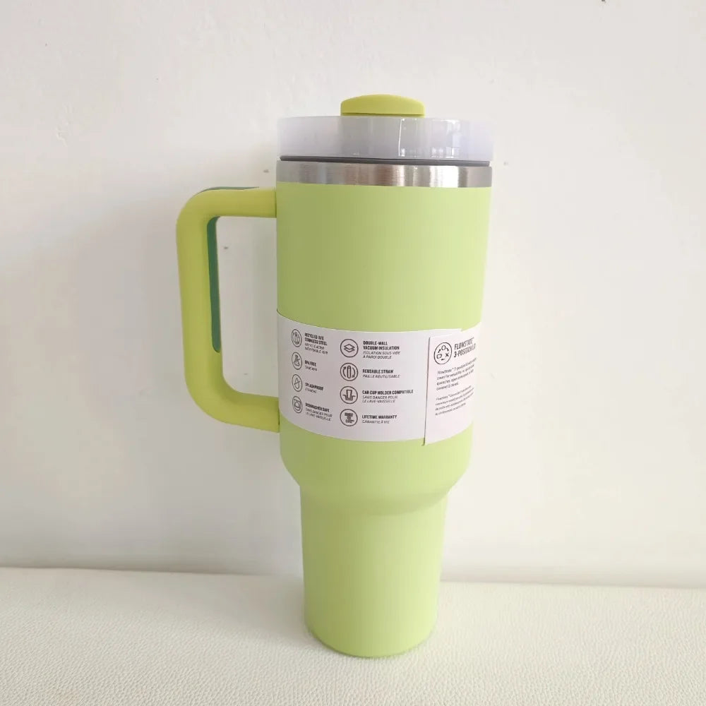 2024 alça tampa de palha acero inoxidable 30oz/40oz caneca de carro isolada a vacuo parede dupla térmica copo de viagem gelado