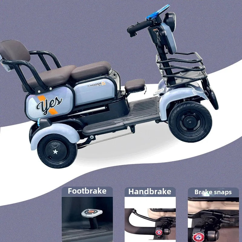 2024 electric four-wheeler 60V battery life 60KG electric vehicle elderly scooter battery car