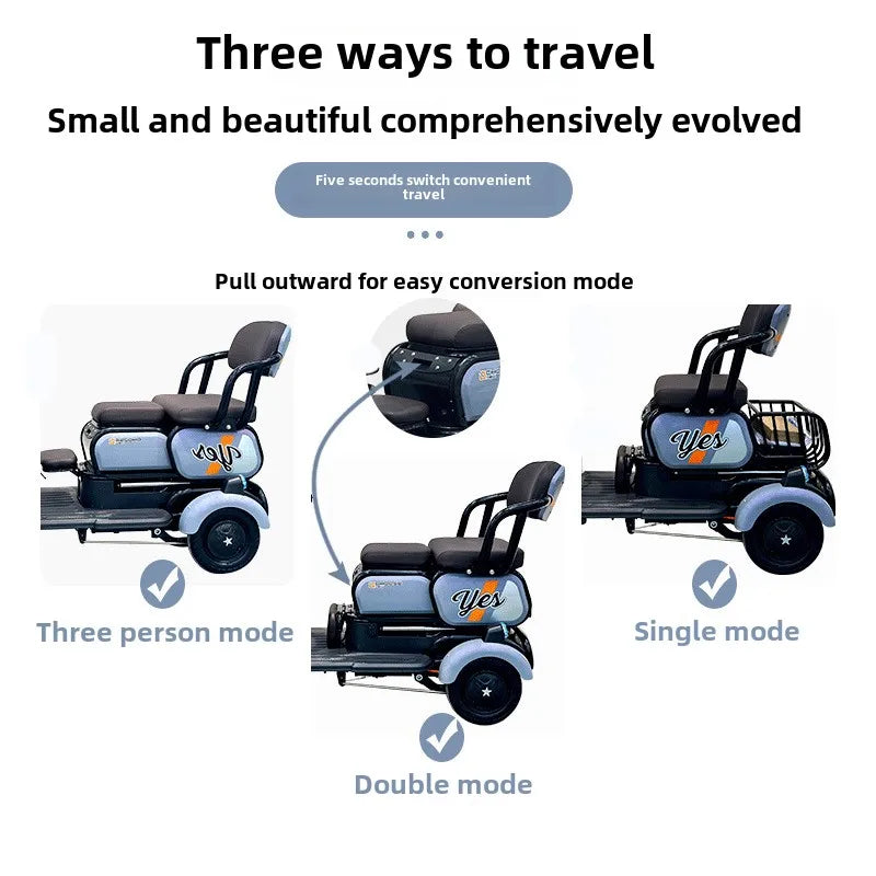 2024 electric four-wheeler 60V battery life 60KG electric vehicle elderly scooter battery car