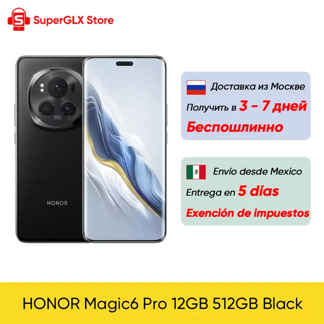 2024 new Global Version HONOR Magic6 Pro Snapdragon 8 Gen 3 6.8'' Quad-Curved Floating Screen 180MP Periscope Telephoto Camera