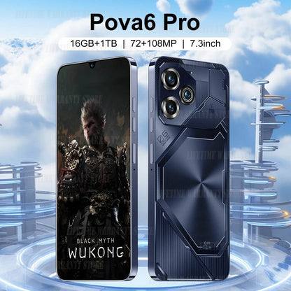 2024 smartphone Pova 6 Pro unlocks high-definition screen with a 7.3-inch 22GB+2TB 5G dual analog Celulares Android 14 8000mAh - MarvelouStoree