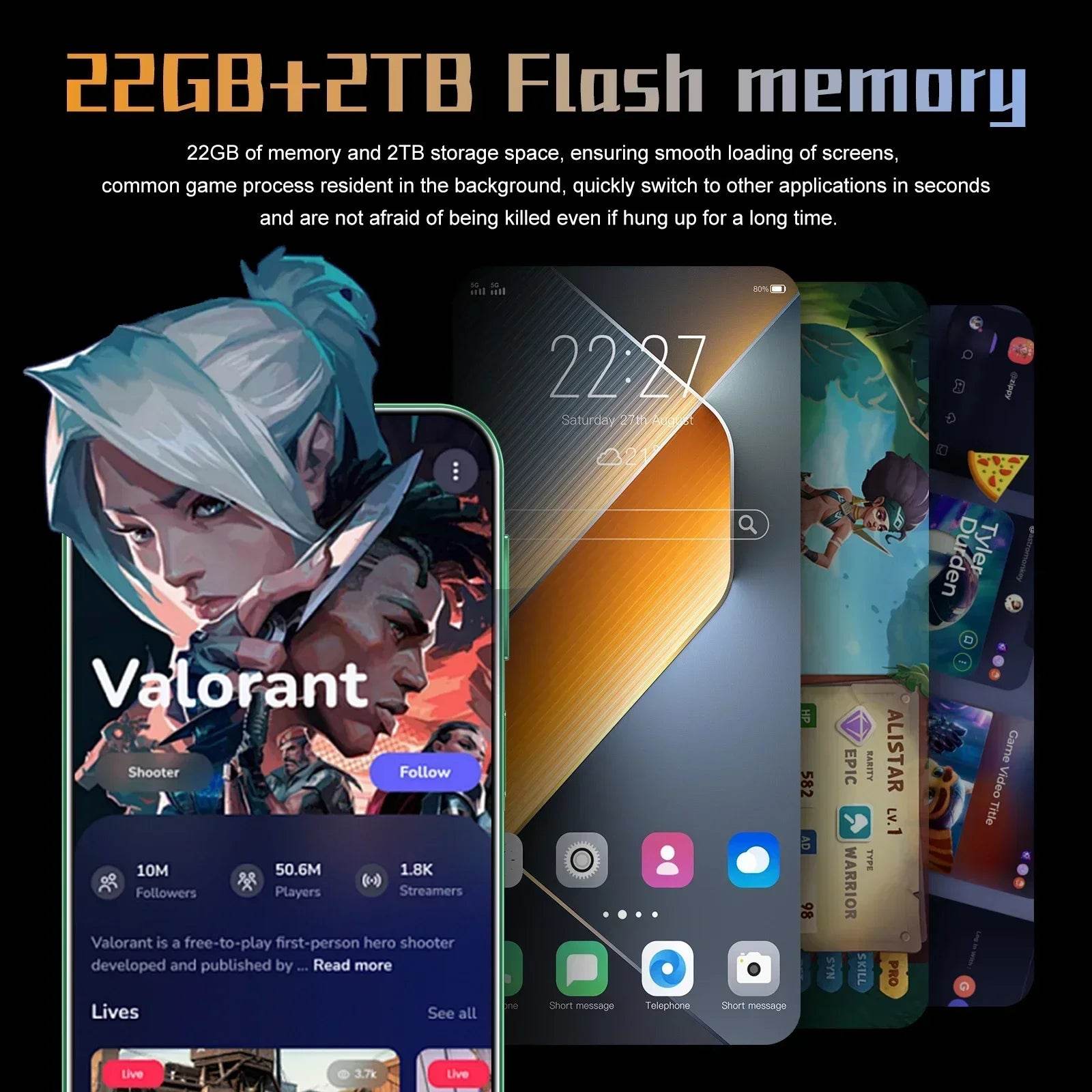 2024 smartphone Pova 6 Pro unlocks high-definition screen with a 7.3-inch 22GB+2TB 5G dual analog Celulares Android 14 8000mAh - MarvelouStoree