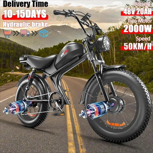 2024Hot style C93 2000W Dual Motor 48V23AH Capacity Battery 20 * 4.0-inch Fat Tire City Road Mountain Off Road Electric Bicy