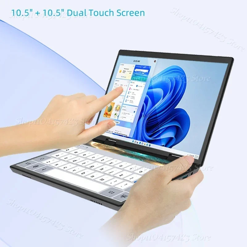 2025 Dual Screen Laptop 14+14 Inch 2K Touch Screen Notebook 16GB Intel N95 CPU 360 Degree Flip Metal Case 2 in 1 Laptop Computer