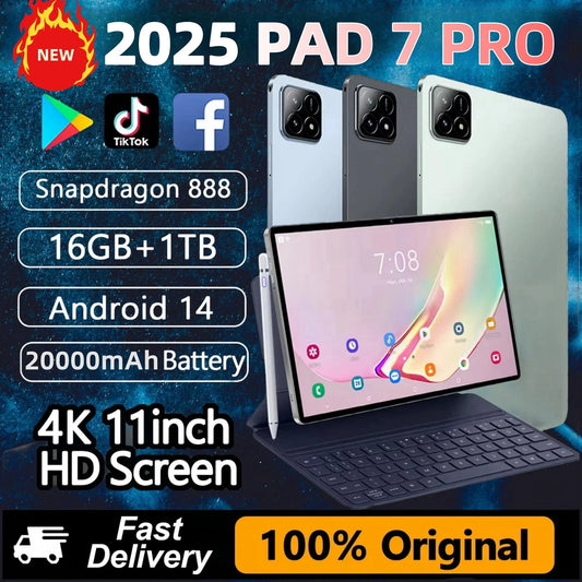 Marveloustoree Latest 2025 Global Version Original Xioami Pad 7 Pro Tablet 11inch  HD 4K Android 14 16GB+1T 20000mAh 5G Dual SIM WiFi GPS Tablet PC