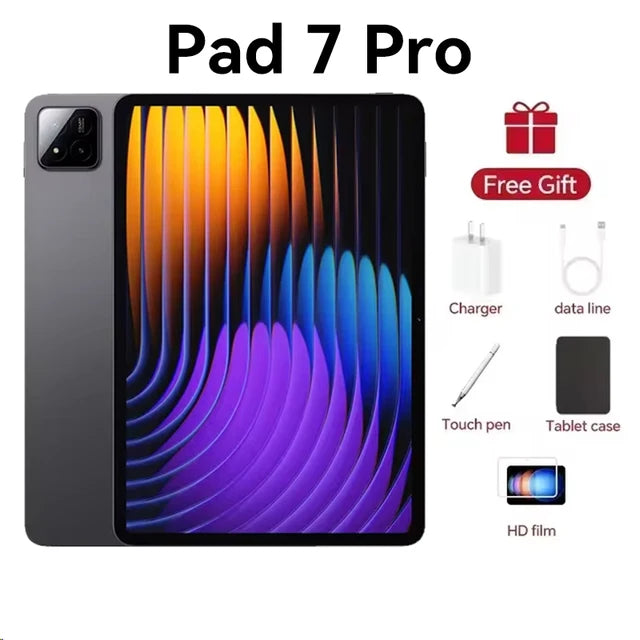 2025 Original Pad 7 Pro Snapdragon 8 Gen 2 Global Version Tablets PC Android 14 22GB+1TB Dual SIM Card 11 inch WIFI HD 4K Mi Tab