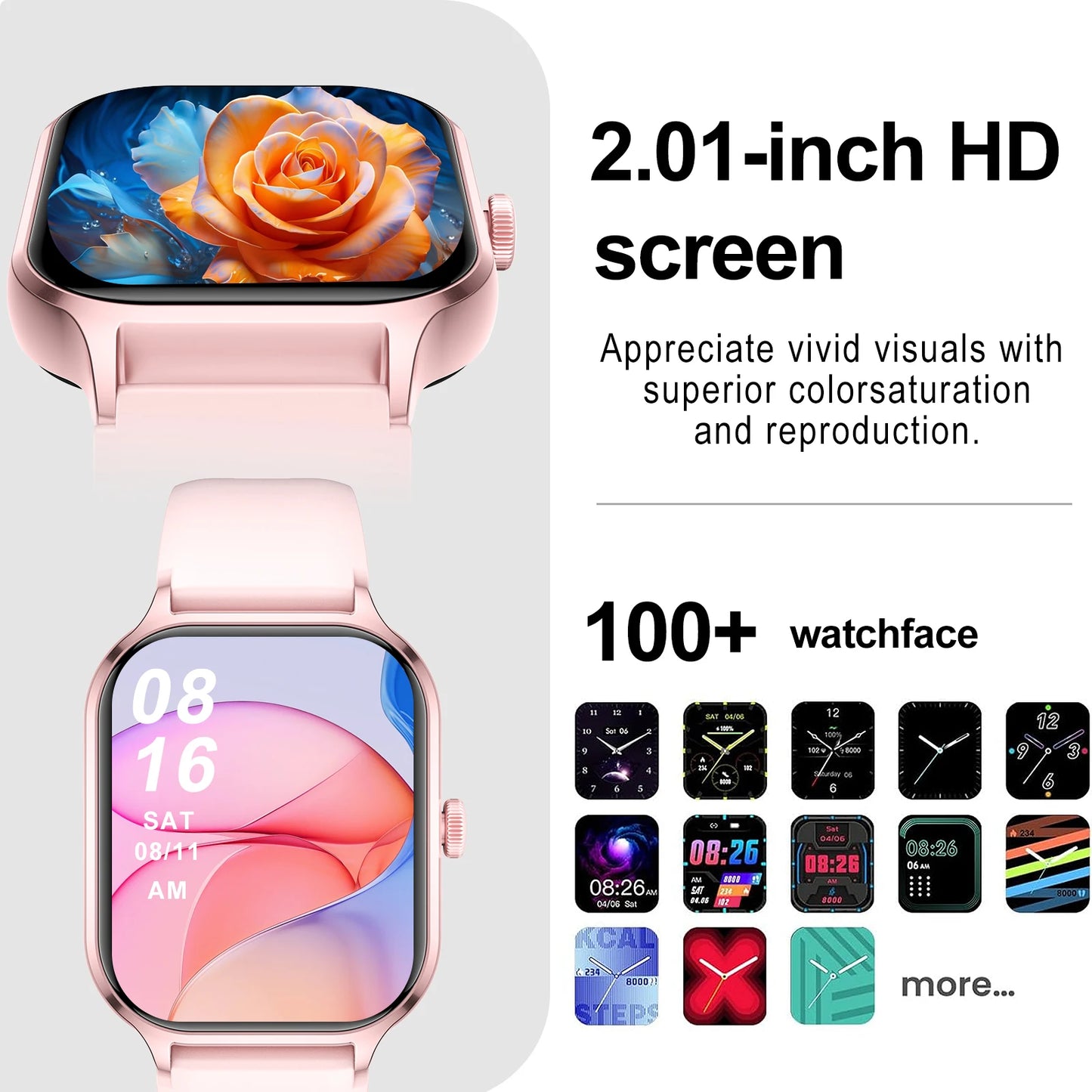 Marveloustoree 2025 Smart Watch, Wireless Dialing, Multiple Sport Modes, Various App Notifications, Perfect Gift for Holidays, iPhone/Android