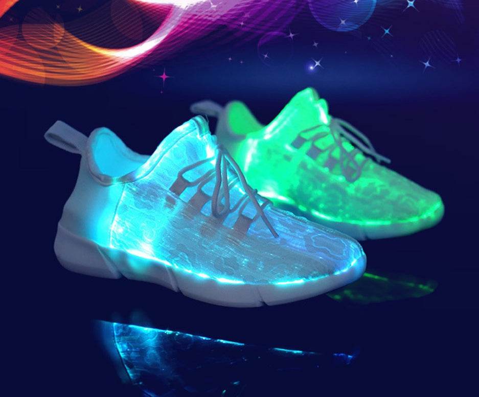 Fiber Optic LED Shoes USB Recharge Glowing Sneakers Man Llight Up Shoes - MarvelouStoree