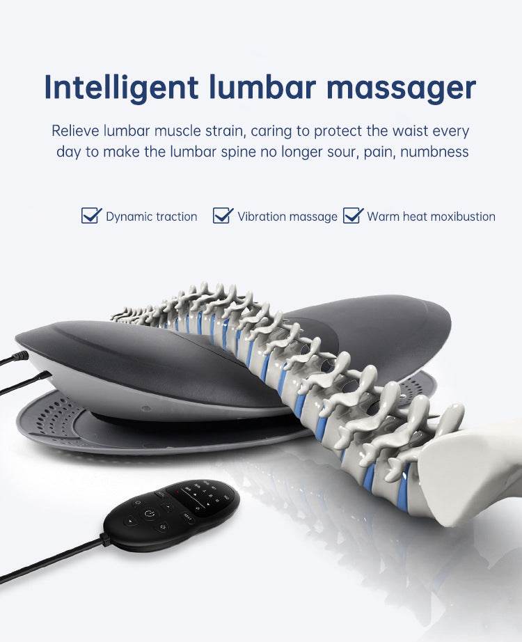 Waist Massager Lumbar Traction Inflatable Hot Compress Back Cervical Stretcher Massage Air Pressure Reduce Relief Pain - MarvelouStoree