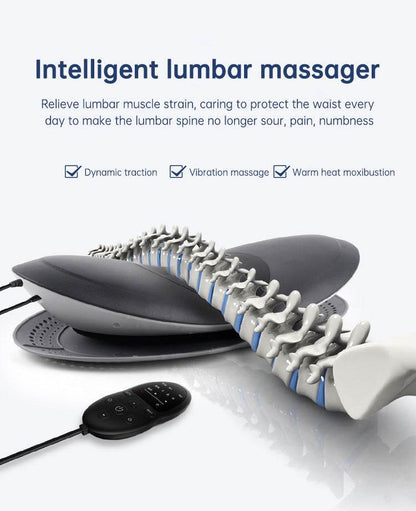 Waist Massager Lumbar Traction Inflatable Hot Compress Back Cervical Stretcher Massage Air Pressure Reduce Relief Pain - MarvelouStoree