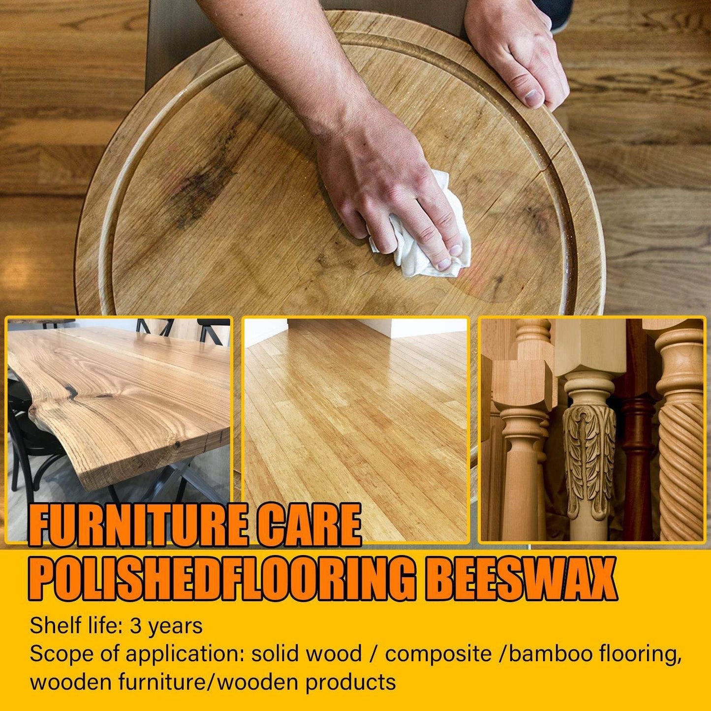 EELHOE Natural Beeswax Furniture Care Polishing Beeswax Waterproof Brightening Wear-resistant Wood Floor Care Beeswax - MarvelouStoree