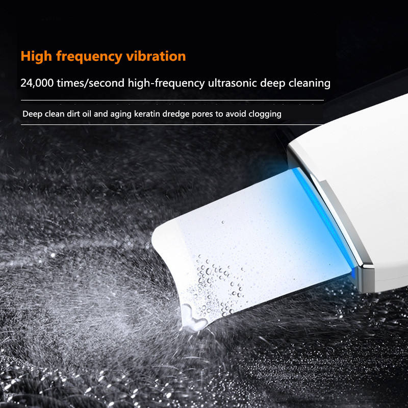 Facial Lift Deep Face Cleaning Red Blue Light Electric Dead Ultrasonic Face Sonic Skin Scrubber Spatula