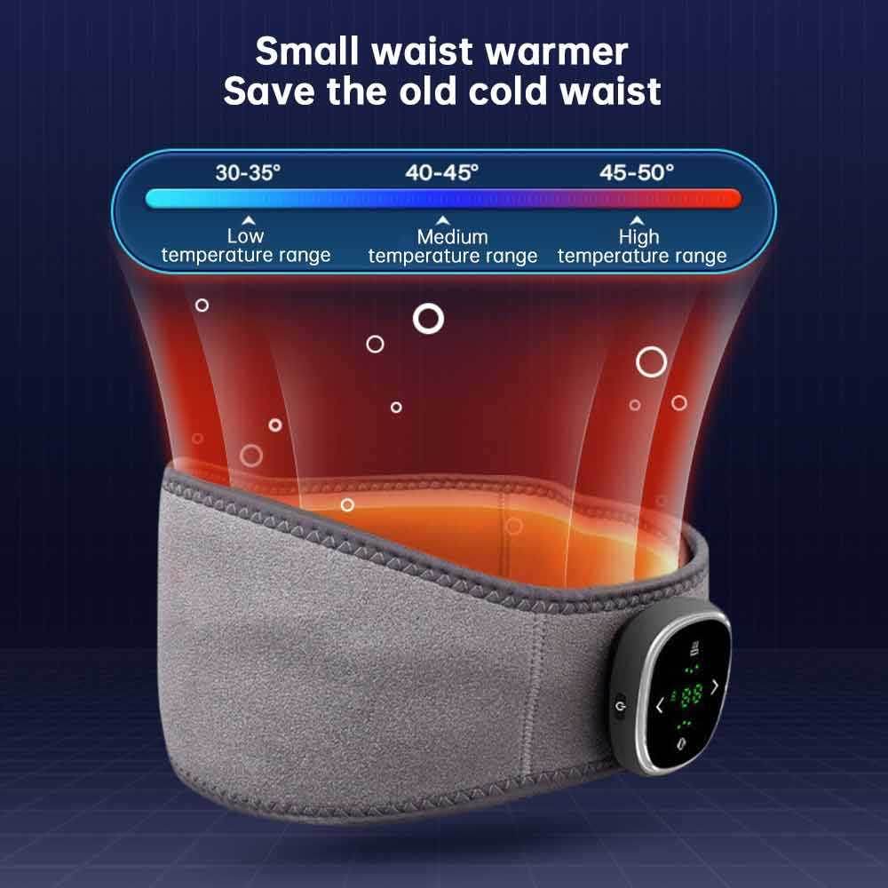 EMS Pulse Massage 16 Levels Keep Warm Waist Support Belt Heat Compress Pain Relief Electric Portable Back Waist Massager - MarvelouStoree