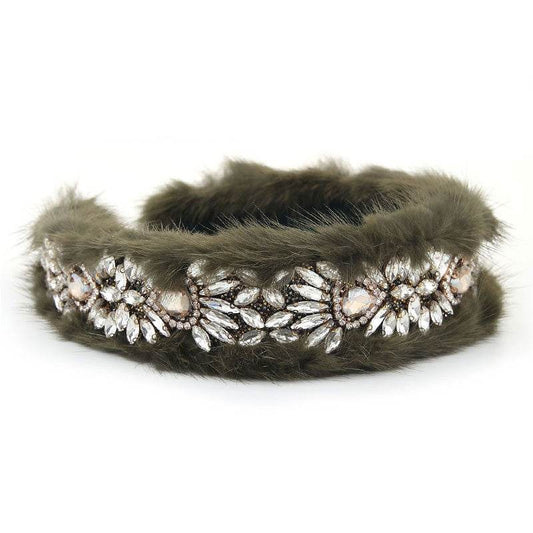 Versatile glass diamond full diamond mink velvet hair accessory - MarvelouStoree