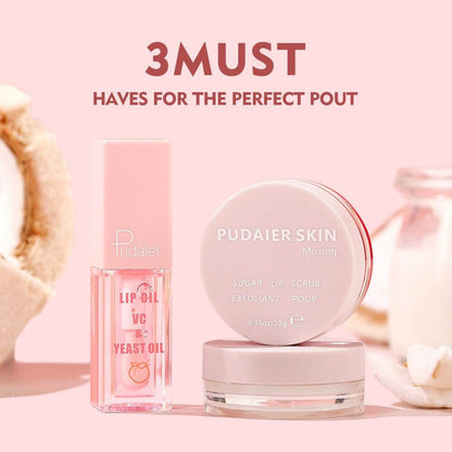 Pudaier Lip Care Set Exfoliating Lip Scrub Moisturizing Lip Mask Lip Oil Lipstick - MarvelouStoree