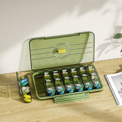 Portable Medicine Box Three Layer Sealed Pill Compartment Storage Box