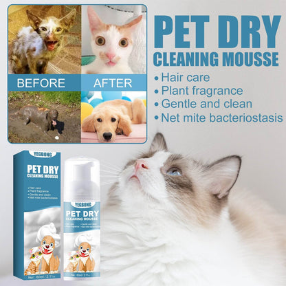 Yegbong Pet Dry Cleaning Foam Cat Dog Shower Gel Puppy Dog Disposable Deodorant - MarvelouStoree