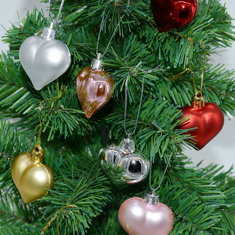 Christmas Tree Wreath Decoration Small Pendant Valentine's Day Gift 4.5cm Alien Plated Love Ball