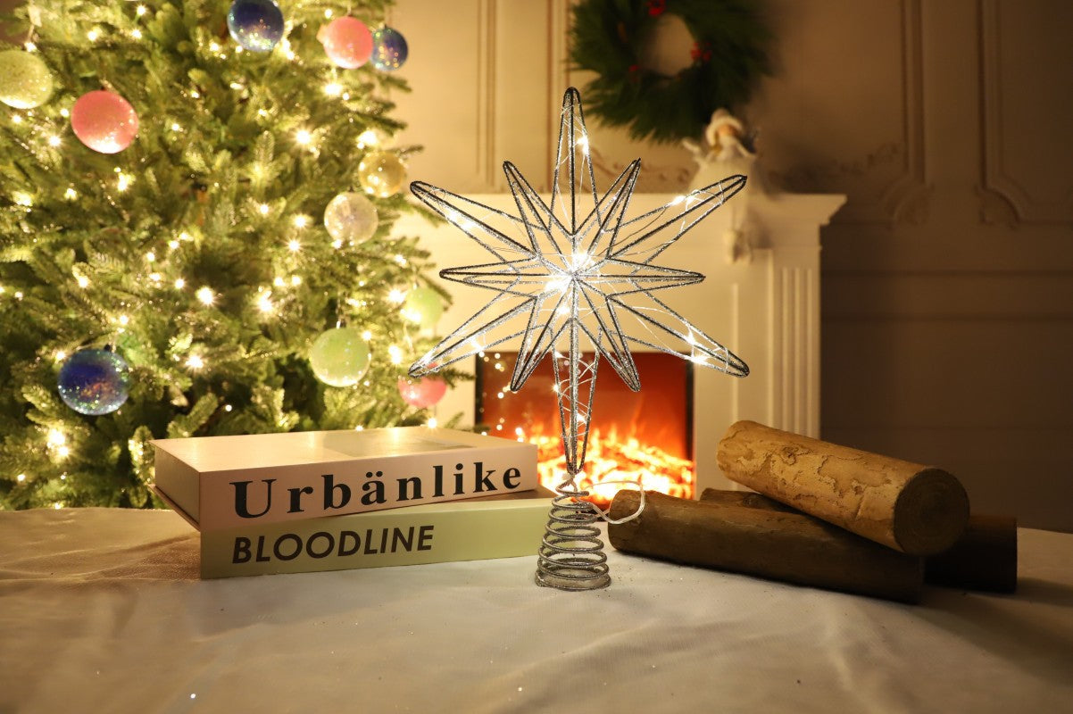 Christmas Decoration Three dimensional Iron Carving Tree Top Star Decoration Christmas Tree Christmas Pendant